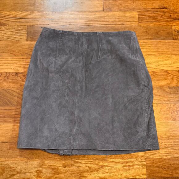 BlankNYC Women’s 25 Gray Leather Mini Skirt Zipper High Altitude Fall Statement - Picture 5 of 10
